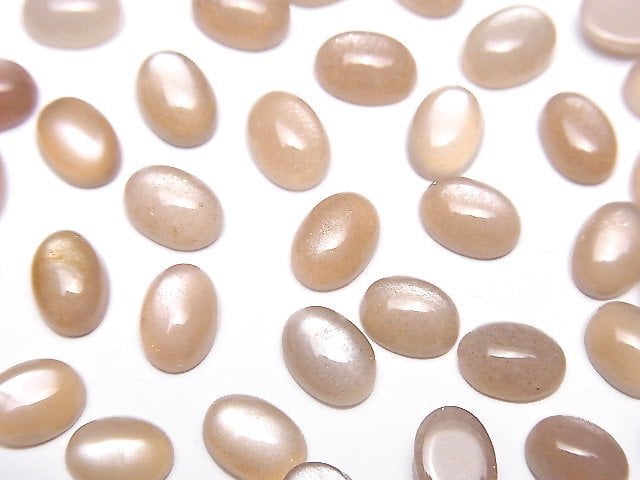 蜜桃月光石 AAA 橢圓蛋面 7x5mm 10顆