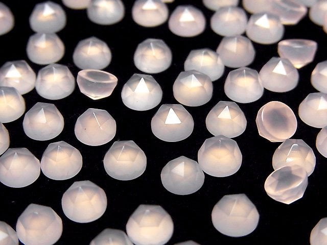 Rosa Chalcedon AAA Runde Cabochon Rosen-Schliff 6x6mm 5Stück
