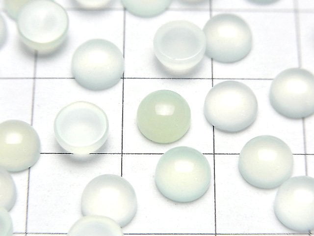 薄荷綠玉髓 AAA 圓形凸圓形寶石 6x6mm 10顆