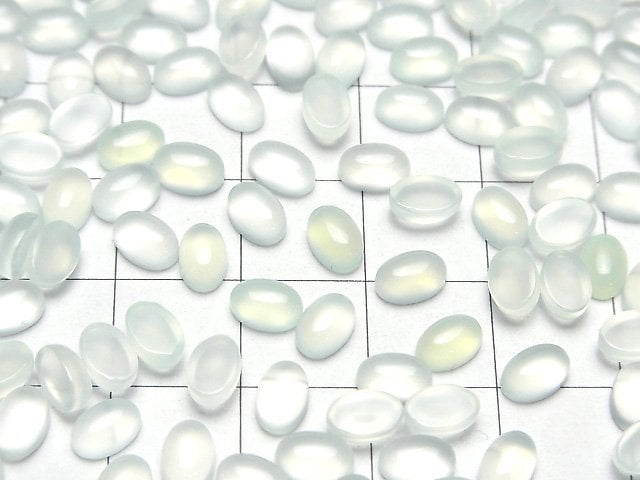 Minzgrüner Chalcedon AAA Oval Cabochon 6x4mm 10Stück