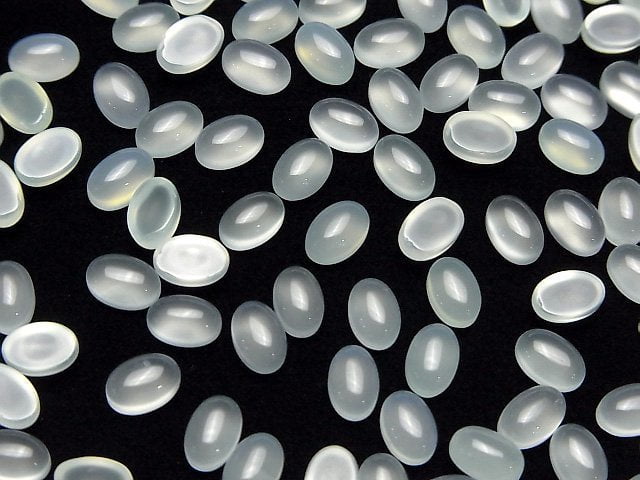 Minzgrüner Chalcedon AAA Oval Cabochon 6x4mm 10Stück