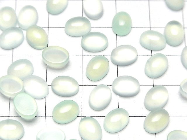 Minzgrüner Chalcedon AAA Oval Cabochon 8x6mm 10Stück
