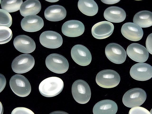 Minzgrüner Chalcedon AAA Oval Cabochon 8x6mm 10Stück