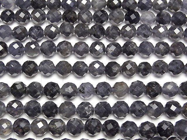 Hohe Qualität! Iolith AA 64Facettierte Runde 7.5mm halb oder 1Strang Perlen (ca. 15Zoll/36cm)