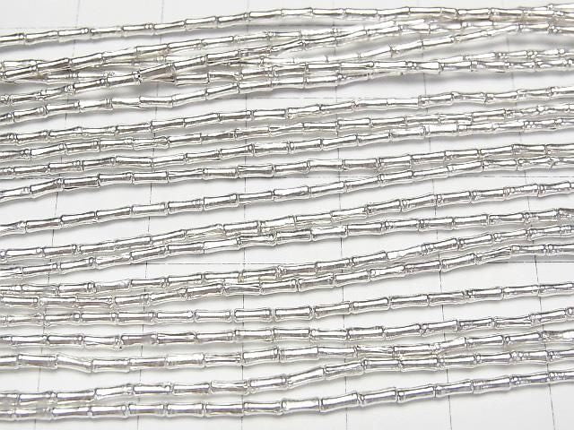 Karen Silver Tube 4x1x1.5mm White Silver Half or 1strand beads (approx. 26inch/66cm)