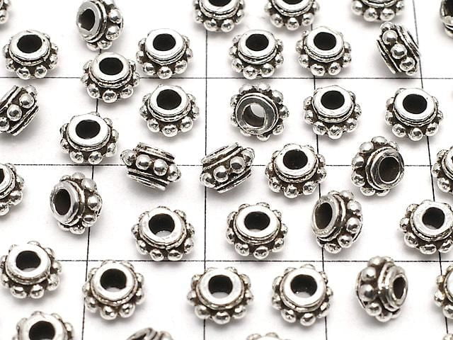 Silver925 Rondelle 5.5x5.5x3mm Oxidized Finish 2pcs