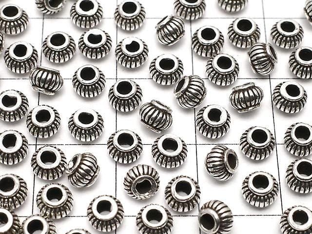 925純銀算盤珠 4.5x4.5x3.5mm 復古燻黑 3顆