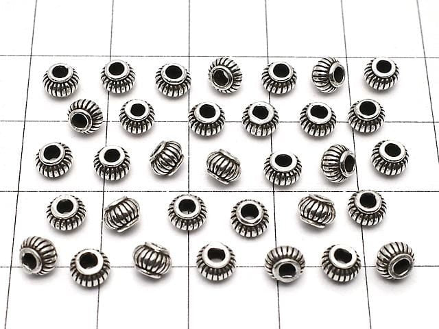 925純銀算盤珠 4.5x4.5x3.5mm 復古燻黑 3顆