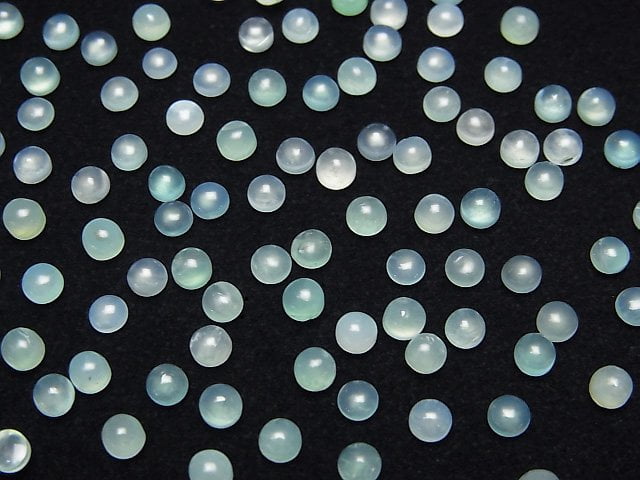 Hochwertiger Peruanischer Blauer Opal AAA- Lose Stein Runde Cabochon 3x3mm 10Stücke