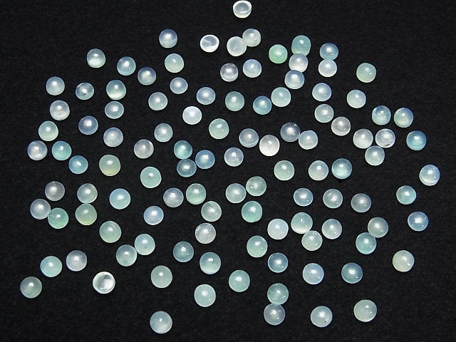 Hochwertiger Peruanischer Blauer Opal AAA- Lose Stein Runde Cabochon 3x3mm 10Stücke