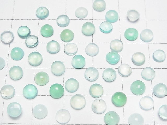 高品質秘魯藍蛋白石 AAA 級 - 裸石圓形凸圓面 5x5mm 5顆