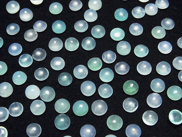 Hochwertiger Peruanischer Blauer Opal AAA- Lose Stein Runde Cabochon 5x5mm 5Stücke