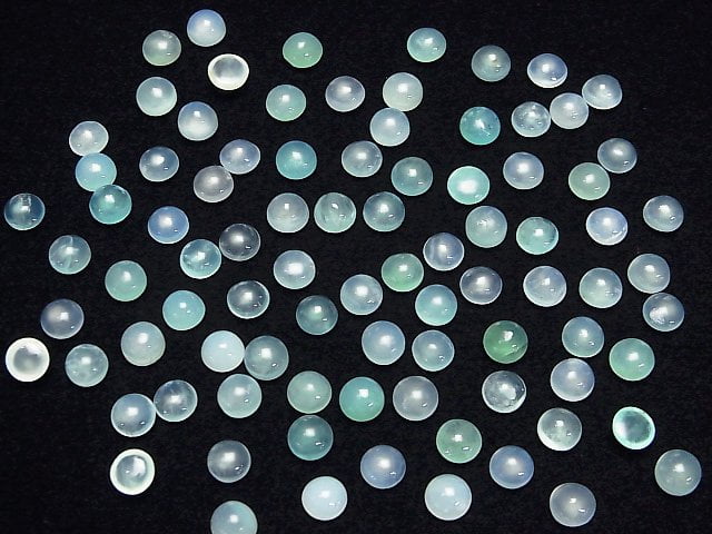 Hochwertiger Peruanischer Blauer Opal AAA- Lose Stein Runde Cabochon 5x5mm 5Stücke