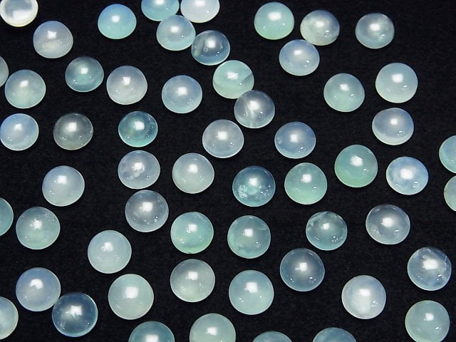 Hochwertiger Peruanischer Blauer Opal AAA- Lose Stein Runde Cabochon 6x6mm 3Stücke