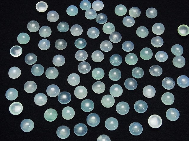 Hochwertiger Peruanischer Blauer Opal AAA- Lose Stein Runde Cabochon 6x6mm 3Stücke