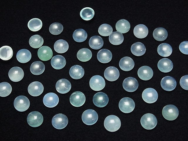Hochwertiger Peruanischer Blauer Opal AAA- Lose Stein Runde Cabochon 8x8mm 2Stücke