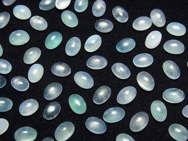 Hochwertiger Peruanischer Blauer Opal AAA- Lose Stein Ovaler Cabochon 6x4mm 5Stücke