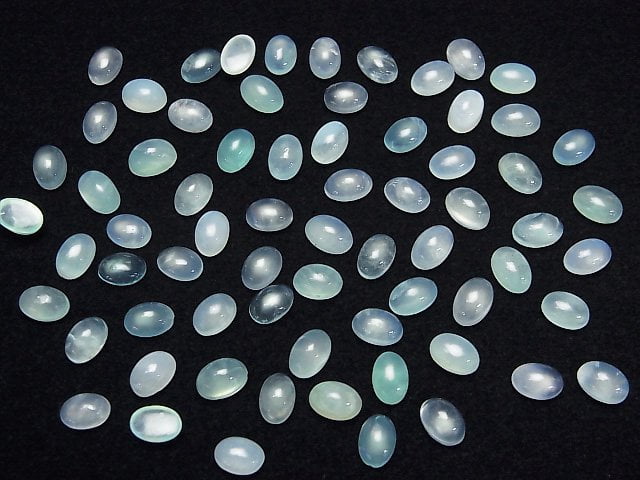 Hochwertiger Peruanischer Blauer Opal AAA- Lose Stein Ovaler Cabochon 6x4mm 5Stücke
