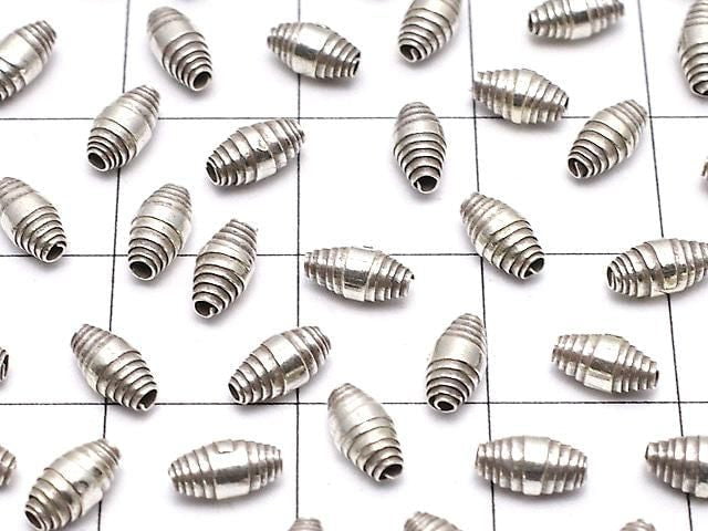 Karen Silver Patterned Rondelle 6x3x3mm Oxidized Finish 5pcs