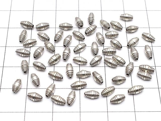 Karen Silver Patterned Rondelle 6x3x3mm Oxidized Finish 5pcs