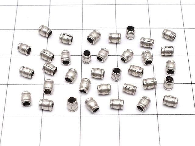 Karen Silver Patterned Rondelle 3.5x3x3mm Oxidized Finish 10pcs