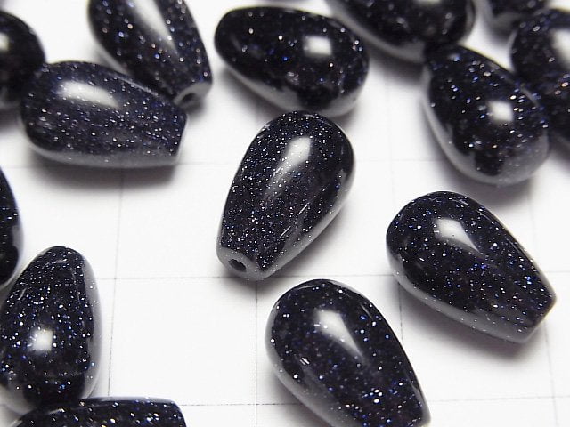 藍金沙石半孔水滴 (平滑) 12x8mm 3個