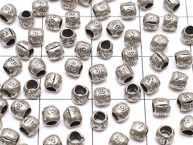 Karen Silber Muster Rondelle 3x3.5x3.5mm Oxidierte Oberfläche 10Stücke