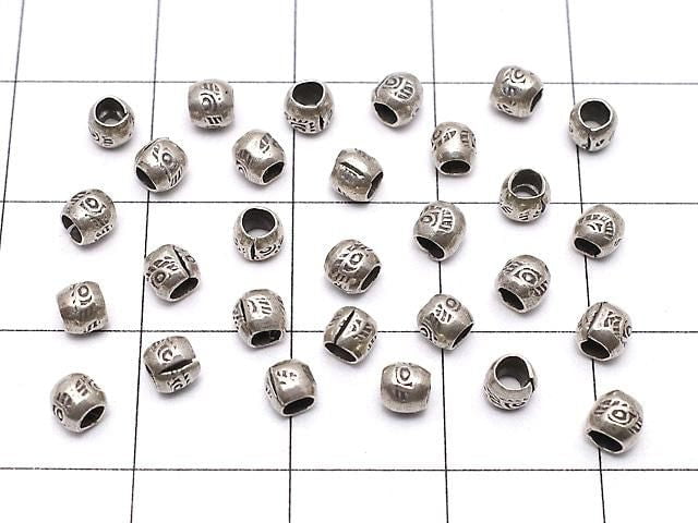 Karen Silber Muster Rondelle 3x3.5x3.5mm Oxidierte Oberfläche 10Stücke