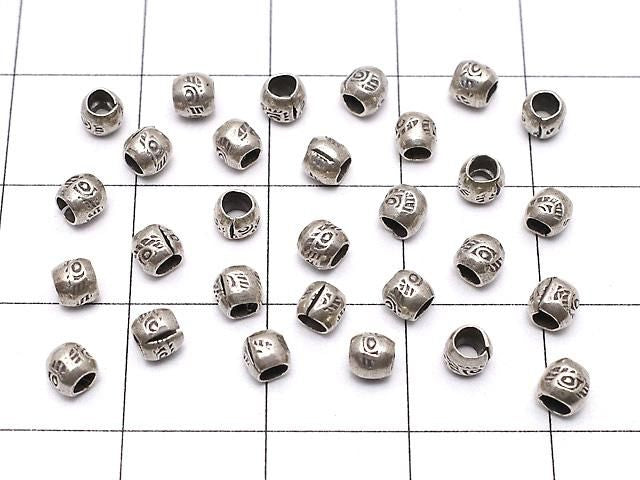 Karen Silber Muster Rondelle 3x3.5x3.5mm Oxidierte Oberfläche 10Stücke