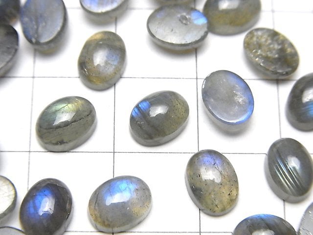 拉長石AA++ 橢圓形素面蛋面 8x6mm 10顆