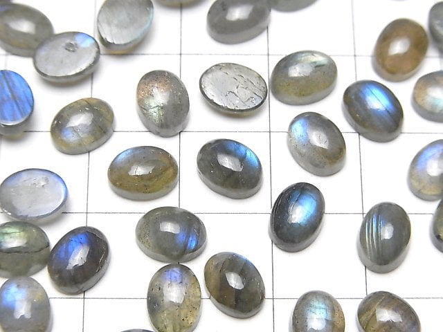 Labradorit AA++ Ovaler Cabochon 8x6mm 10Stücke