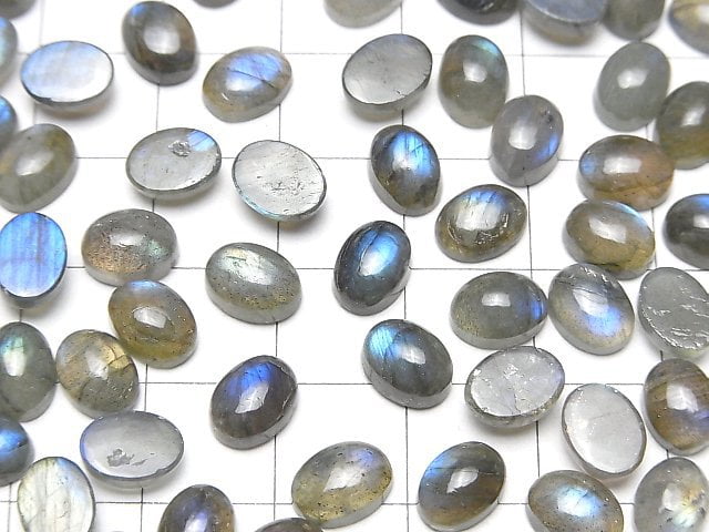 Labradorit AA++ Ovaler Cabochon 8x6mm 10Stücke