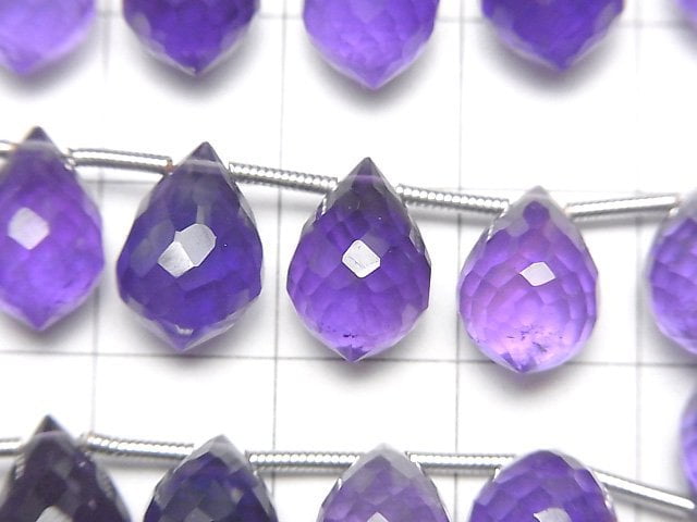 High Quality Amethyst AAA- Marquise Rice Faceted Briolette half or 1strand beads (18pcs)