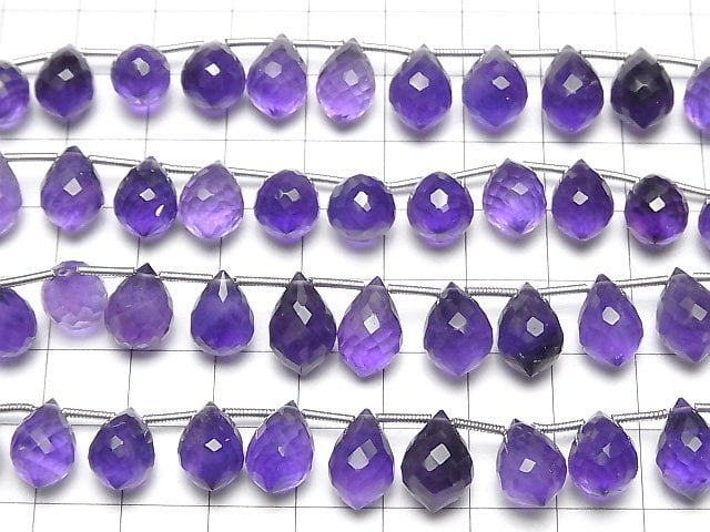Hochwertiger Amethyst AAA- Marquise Reis Facettiert Briolette halb oder 1Strang Perlen (18Stücke)