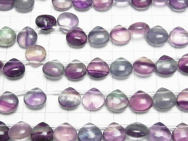 Mongolischer mehrfarbiger Fluorit AA++ Kastanie (glatt) 10x10mm 1 Strang Perlen (ca. 7 Zoll/18 cm)