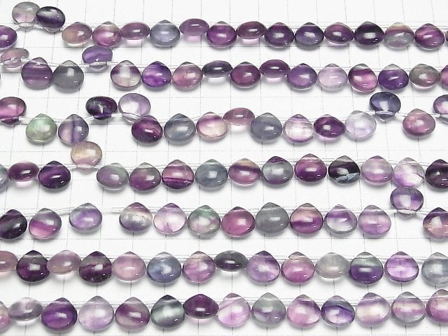 Mongolischer mehrfarbiger Fluorit AA++ Kastanie (glatt) 10x10mm 1 Strang Perlen (ca. 7 Zoll/18 cm)