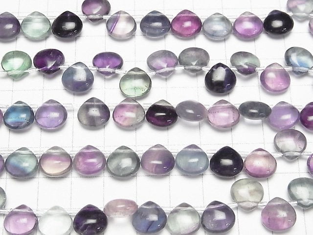 Mehrfarbiger Fluorit AA++ Kastanie (glatt) 10x10mm 1 Strang Perlen (ca. 7 Zoll/17 cm)