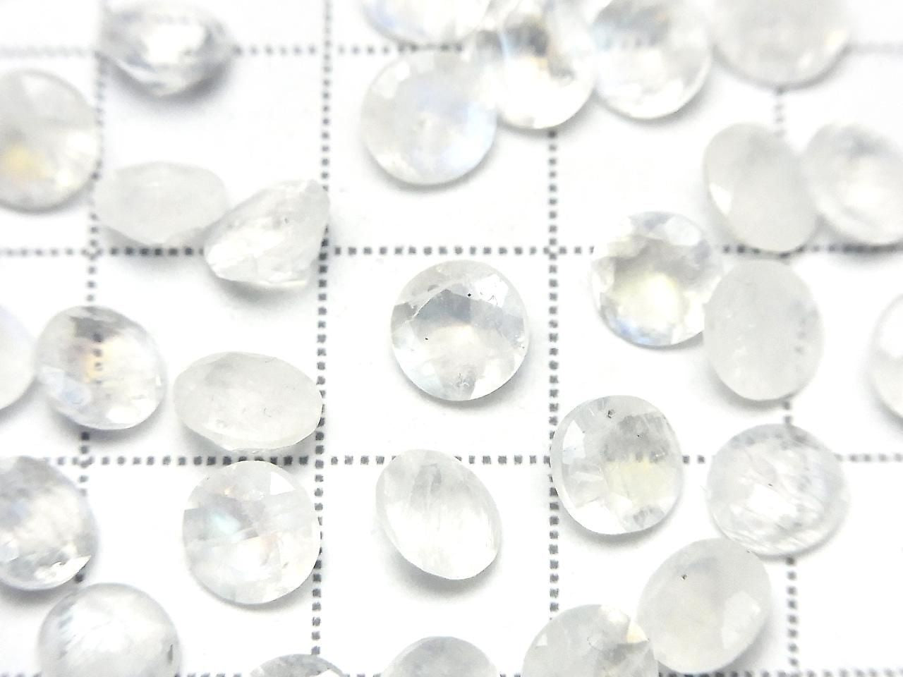 Pierre lune arc-en-ciel AA++ Pierre non montée ronde à facettes 6x6mm 5 pièces