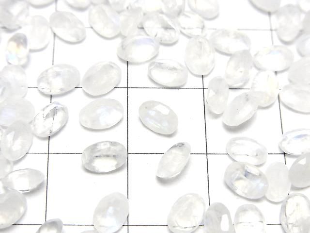 彩虹月光石 AA++ 橢圓刻面裸石 6x4mm 10顆
