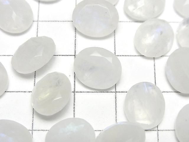 Regenbogen Mondstein AA++ Lose Stein Oval Facettiert 12x10mm 2 Stück