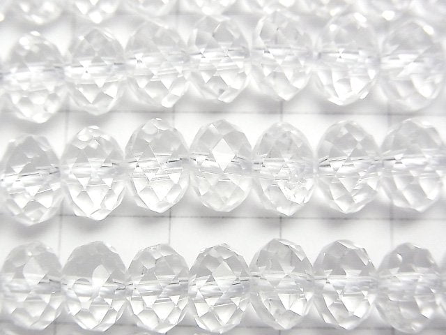高品質! 水晶 AAA 刻面紐扣算盤珠 8x8x5.5 毫米半串或一串珠子(約 15 英寸/37 厘米)