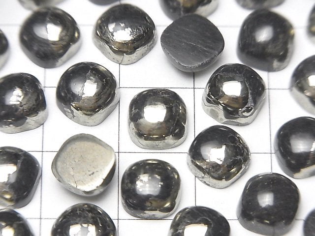 黃鐵礦方凸圓形蛋面切工8x8公釐 5顆