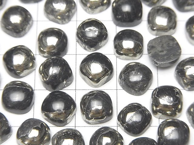 Matrix Pyrit quadratischer Cabochon 8x8mm 5 Stück