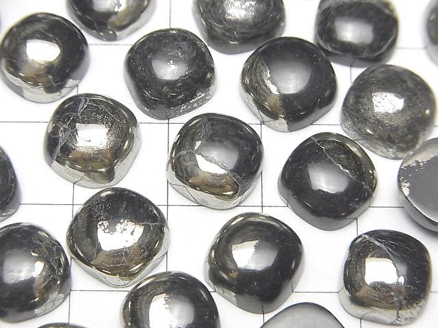 矩陣黃鐵礦方形素面蛋面 10x10mm 3顆