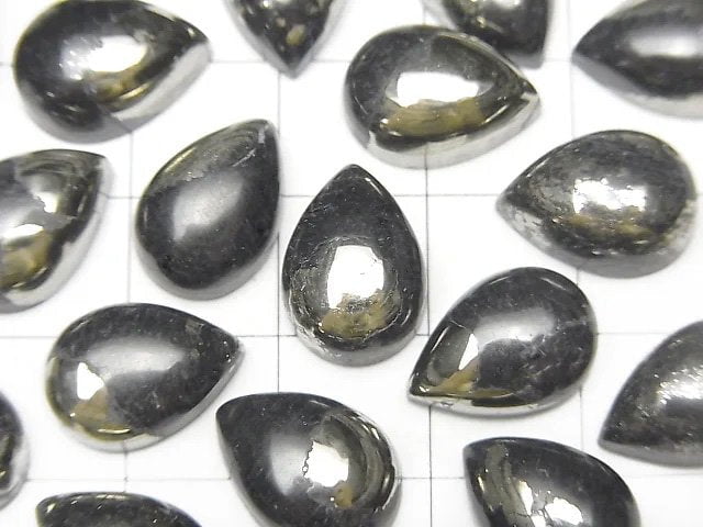 黃鐵礦矩陣梨形素面切割 14x10mm 2顆