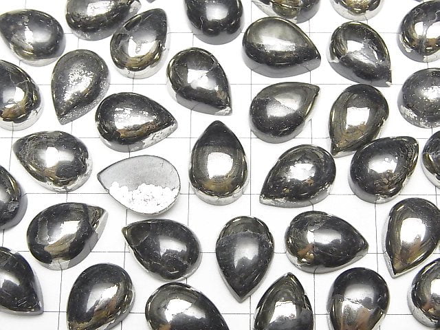Matrix Pyrit Birnenform Cabochon 14x10mm 2 Stück