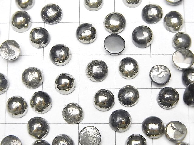 Matrix Pyrit runder Cabochon 6x6mm 10 Stück