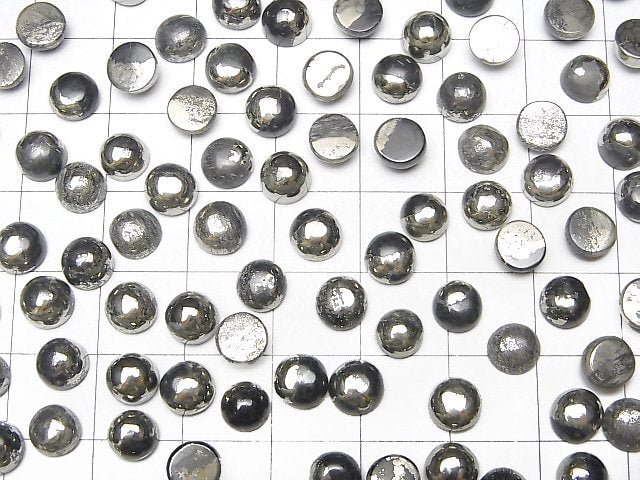 Matrix Pyrit runder Cabochon 6x6mm 10 Stück