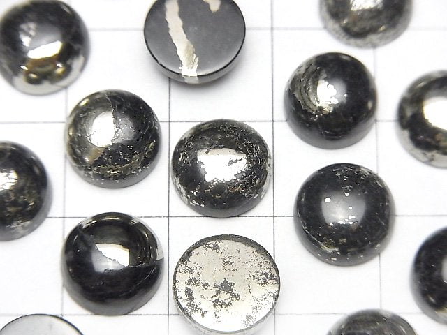 方塊黃鐵礦圓弧面蛋面寶石 10x10公釐 3顆