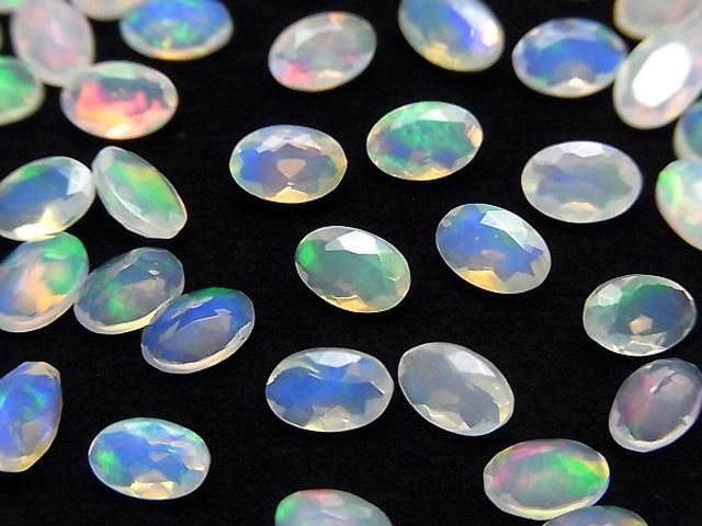 高品質衣索比亞蛋白石 AAA 級 - 橢圓刻面裸石 6x4mm 5顆